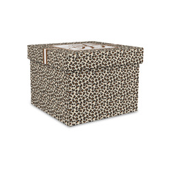 Leopard Print Gift Box with Lid - Canvas Wrapped - Small (Personalized)