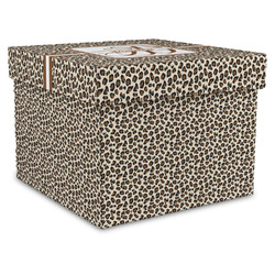 Leopard Print Gift Box with Lid - Canvas Wrapped - X-Large (Personalized)