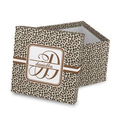 Leopard Print Gift Box with Lid - Canvas Wrapped (Personalized)