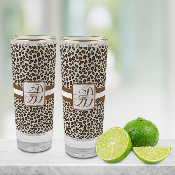 Leopard Print Glass Shot Glass - 2 oz - LIFESTYLE