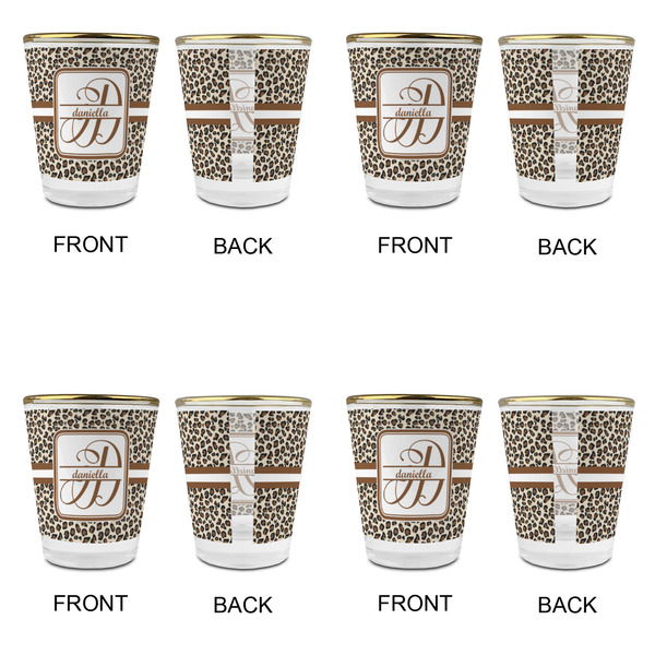 Leopard Print Glass Shot Glass - with gold rim - Set of 4 - APPROVAL