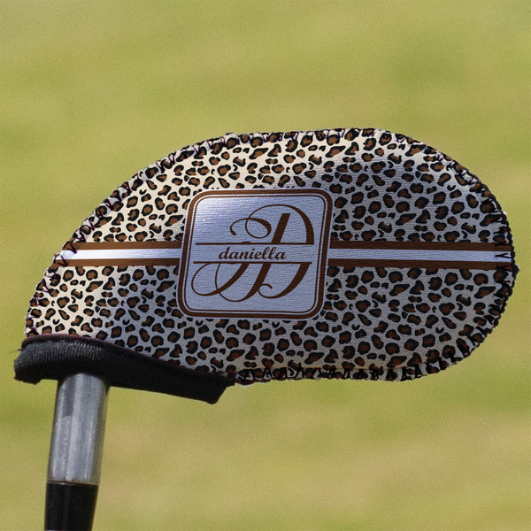 Custom Leopard Print Golf Club Iron Cover - Single (Personalized)