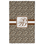 Leopard Print Golf Towel - Poly-Cotton Blend - Large w/ Name and Initial