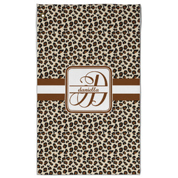 Leopard Print Golf Towel - Poly-Cotton Blend - Large w/ Name and Initial