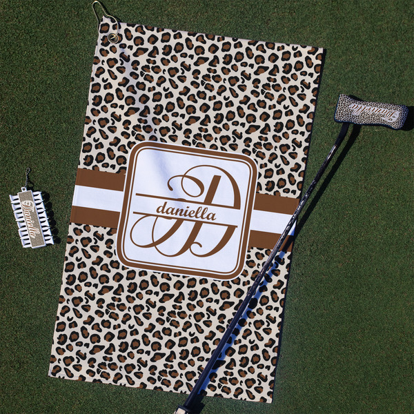 Custom Leopard Print Golf Towel Gift Set (Personalized)