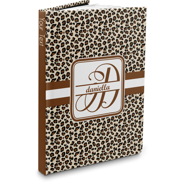 Custom Leopard Print Hardbound Journal - 7.25" x 10" (Personalized)