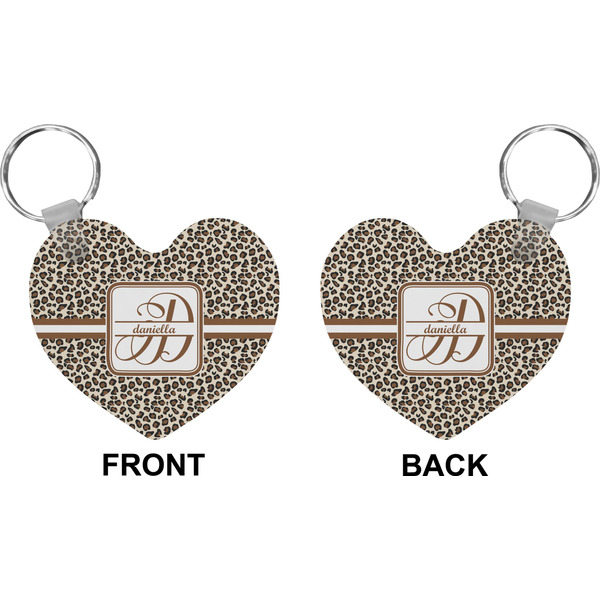 Leopard Print Heart Keychain (Front + Back)