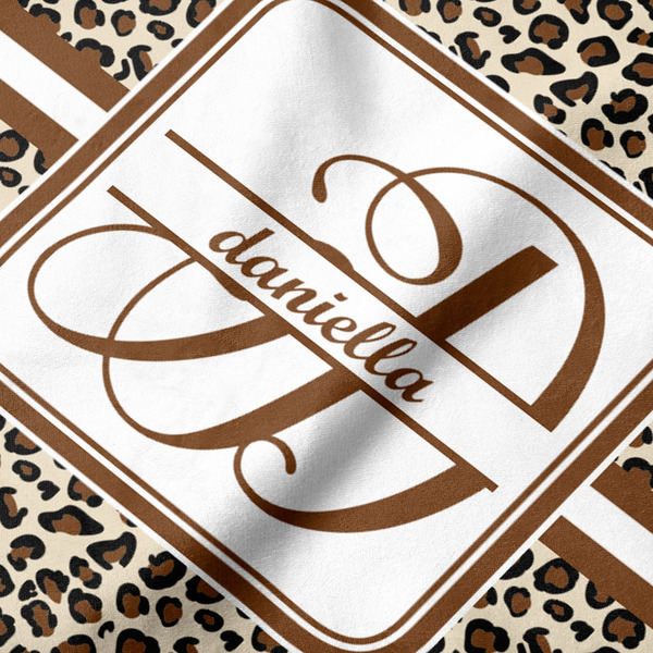 Leopard Print Hooded Baby Towel- Detail Close Up