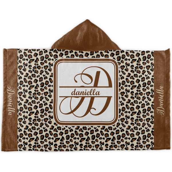 Custom Leopard Print Kids Hooded Towel (Personalized)