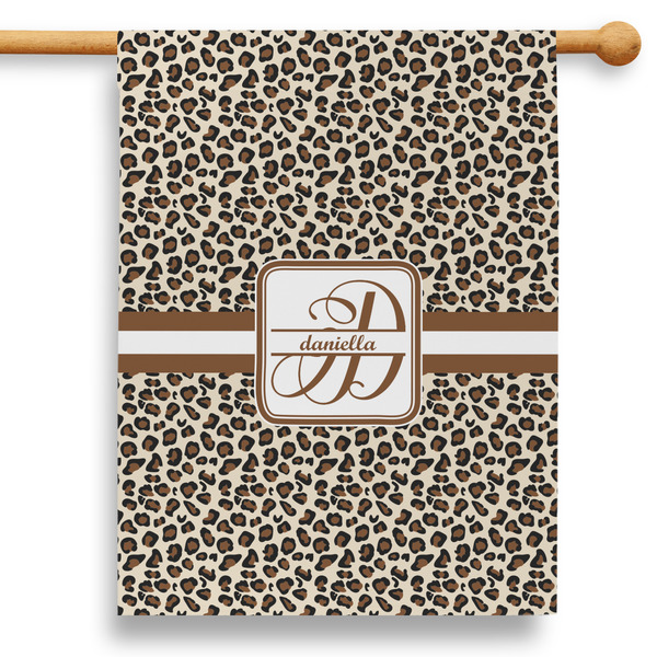 Custom Leopard Print 28" House Flag - Double Sided (Personalized)