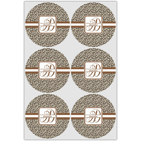 Leopard Print Icing Circle - Large - Set of 6