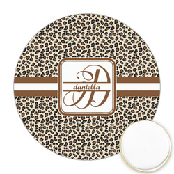 Leopard Print Printed Cookie Topper - Round (Personalized)