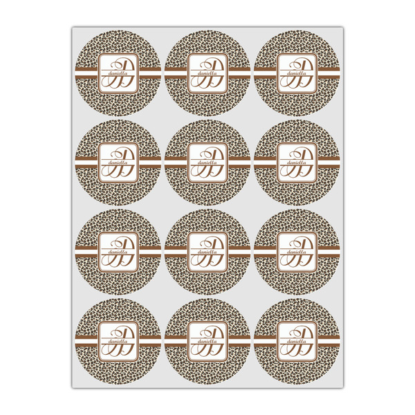 Leopard Print Icing Circle - Small - Set of 12