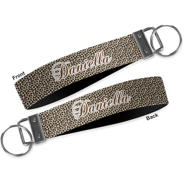 Leopard Print Key-chain - Metal and Nylon - Front and Back