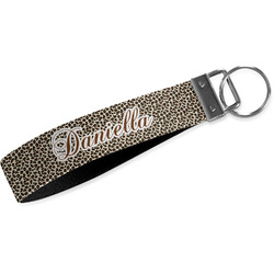 Leopard Print Webbing Keychain Fob - Large (Personalized)