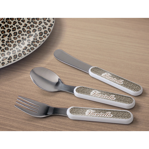 Leopard Print Kids Flatware w/ Plate