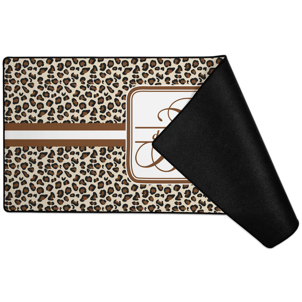 Leopard Print Large Gaming Mats - FRONT W/ FOLD