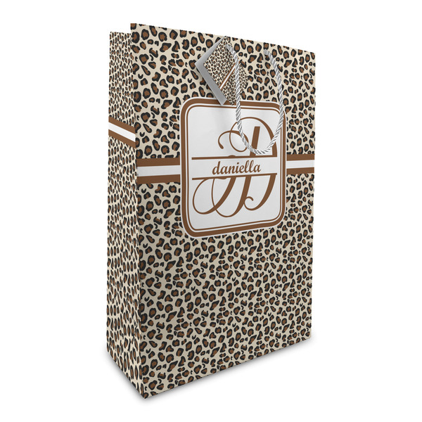 Custom Leopard Print Large Gift Bag (Personalized)