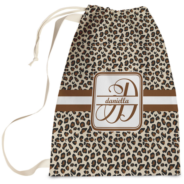 Custom Leopard Print Laundry Bag - Large (Personalized)