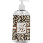 Leopard Print Plastic Soap / Lotion Dispenser (16 oz - Large - White) (Personalized)