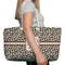 Leopard Print Large Rope Tote Bag - In Context View