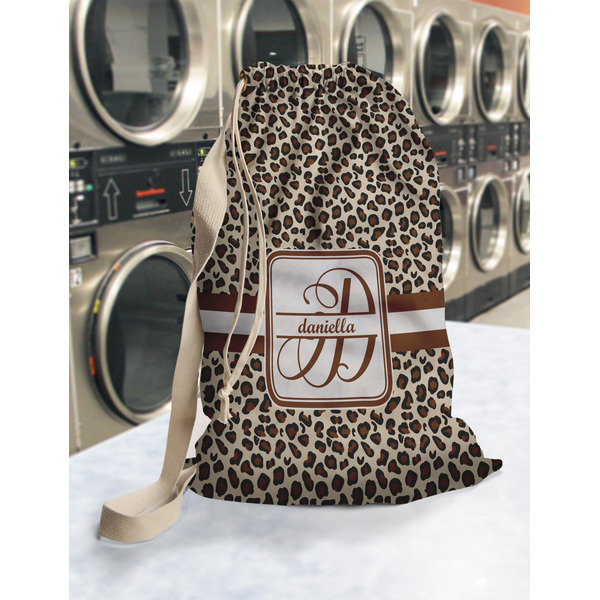 Leopard Print Laundry Bag in Laundromat