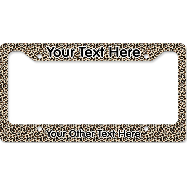 Custom Leopard Print License Plate Frame - Style B (Personalized)