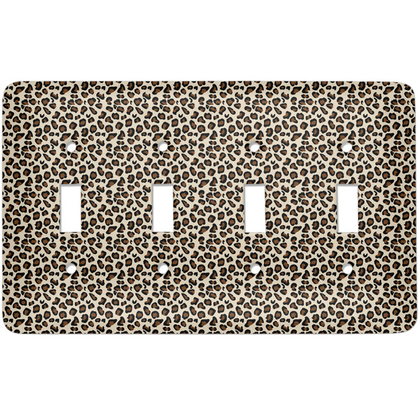 Custom Leopard Print Light Switch Cover (4 Toggle Plate)