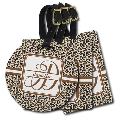 Leopard Print Plastic Luggage Tag (Personalized)