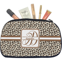 Leopard Print Makeup / Cosmetic Bag - Medium (Personalized)