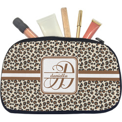 Leopard Print Makeup / Cosmetic Bag - Medium (Personalized)
