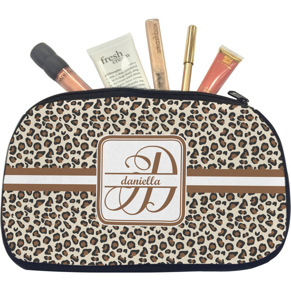 Custom Leopard Print Makeup / Cosmetic Bag - Medium (Personalized)