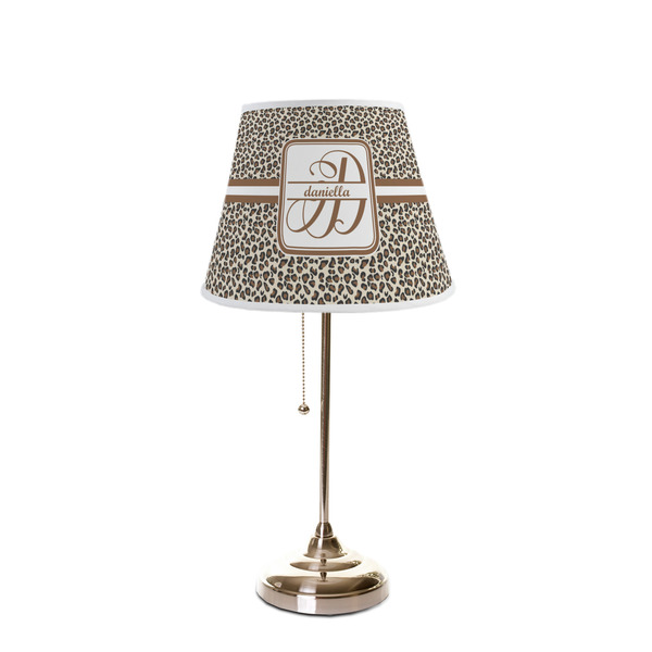 Leopard Print Poly Film Empire Lampshade - On Stand