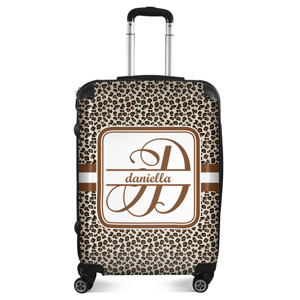 Custom Leopard Print Suitcase - 24" Medium - Checked (Personalized)