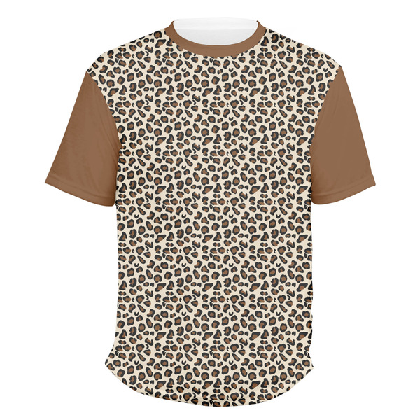 Custom Leopard Print Men's Crew T-Shirt - 2X Large