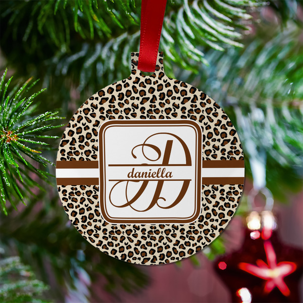 Leopard Print Metal Ball Ornament - Lifestyle