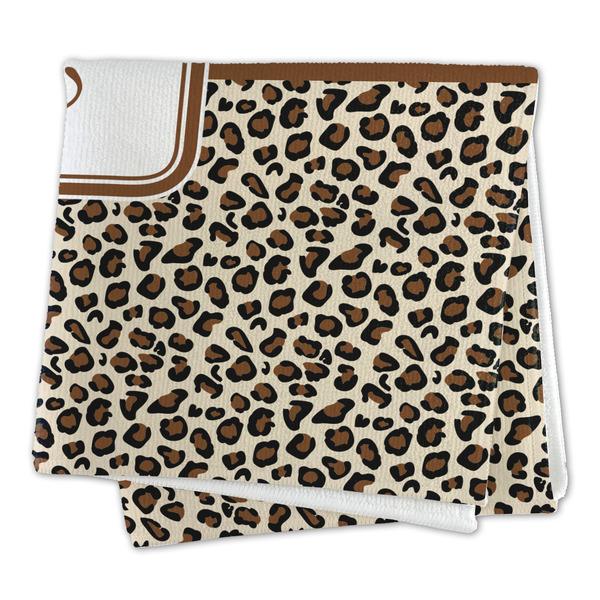 Leopard Print Microfiber Dish Rag - FOLDED (square)