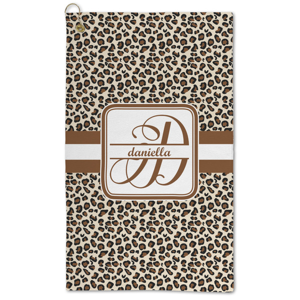 Custom Leopard Print Microfiber Golf Towel - Large (Personalized)