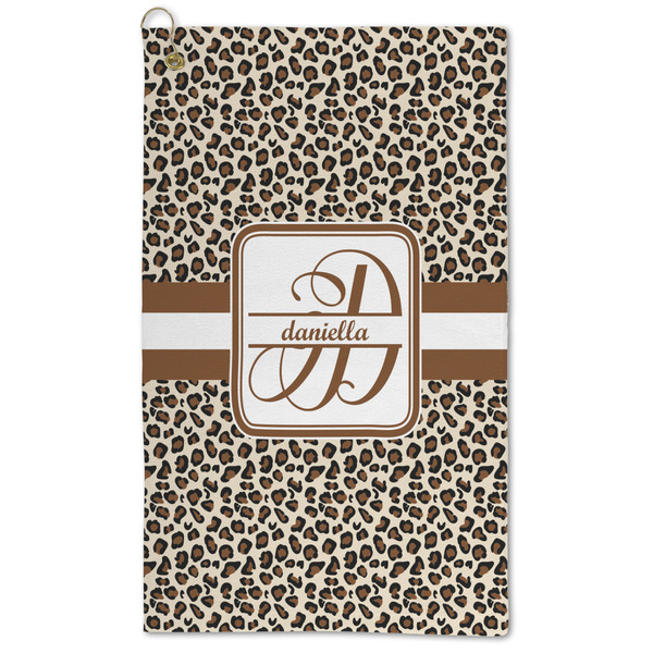 Custom Leopard Print Microfiber Golf Towel (Personalized)