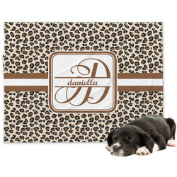 Leopard Print Dog Blanket - Large (Personalized)