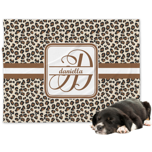 Custom Leopard Print Dog Blanket - Regular (Personalized)