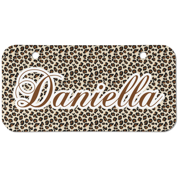 Custom Leopard Print Mini/Bicycle License Plate (2 Holes) (Personalized)