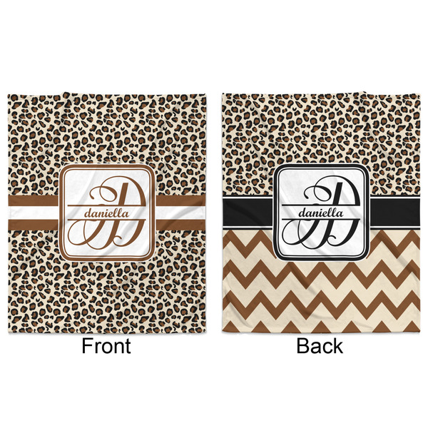 Leopard Print Minky Blanket - 50"x60" - Double Sided - Front & Back