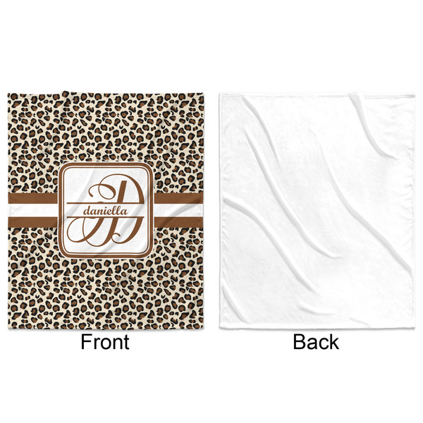 Leopard Print Minky Blanket - 50"x60" - Single Sided - Front & Back