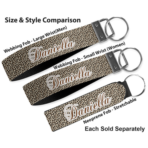 Leopard Print Multiple Key Ring comparison sizes