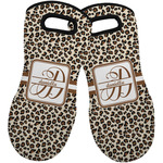 Leopard Print Neoprene Oven Mitts - Set of 2 w/ Name and Initial