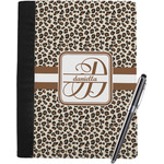 Leopard Print Notebook Padfolio - Large w/ Name and Initial