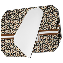 Leopard Print Dining Table Mat - Octagon - Set of 4 (Single-Sided) w/ Name and Initial