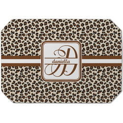 Leopard Print Dining Table Mat - Octagon (Single-Sided) w/ Name and Initial