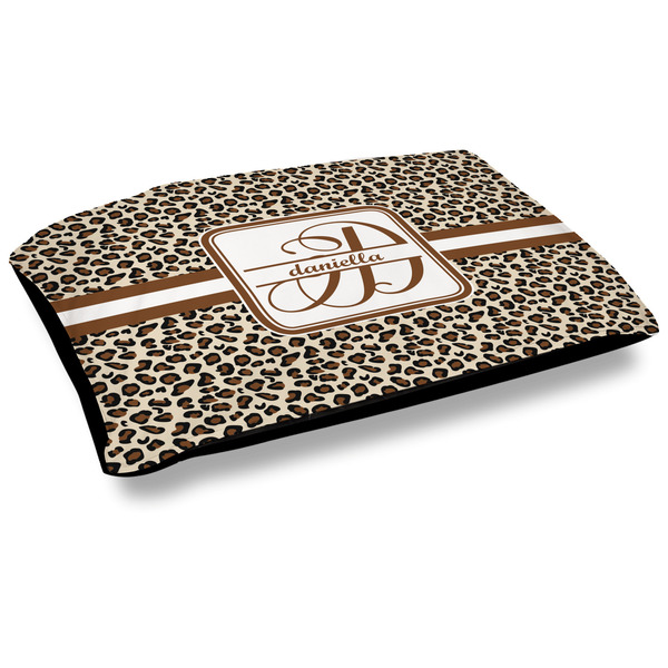Custom Leopard Print Dog Bed w/ Name and Initial